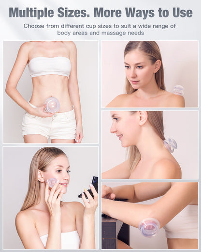 ICUPPING Silicone Cupping Therapy Set, 4 Body Massage Cups (4 Cups)
