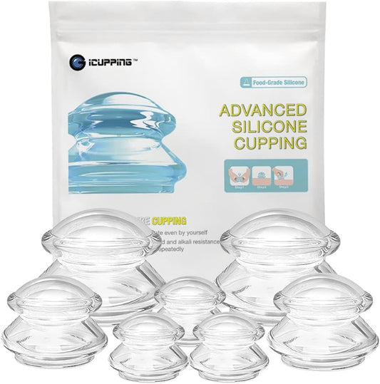 ICUPPING Silicone Cupping Therapy Set, 7 Body Massage Cups (7 Cups)